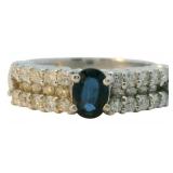 Platinum .99 ct Natural Sapphire & Diamond Ring
