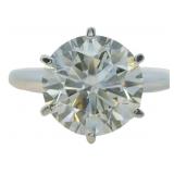 14kt Gold 3.45 ct Round Lab Diamond Solitaire Ring