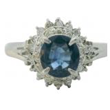 Platinum 1.22 ct Natural Sapphire & Diamond Ring
