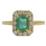 Brilliant 1.53 ct Emerald & Lab Diamond VS Ring
