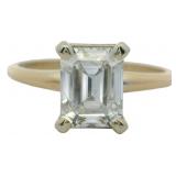 14k Gold 1.53 ct Emerald Cut GIA Lab Diamond Ring