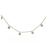 10kt Gold Natural Diamond Station Necklace