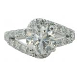 14kt Gold 2.67 ct Round VS Lab Diamond Ring