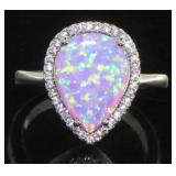 Pear Cut Pink Opal Designer Ring