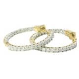 10kt Gold 1.50 ct Natural Diamond Hoop Earrings