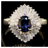 Platinum 2.03 ct Natural Sapphire & Diamond Ring
