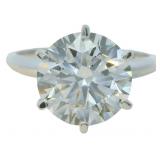 14kt Gold 3.43 ct Round Lab Diamond Solitaire Ring