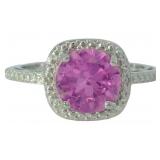 Round 2.50 ct Pink Sapphire & Diamond Ring