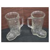 Clear Glass Cowboy Boot Mugs