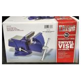 Central Forge 4in Swivel Vise Rugged Cast Iron