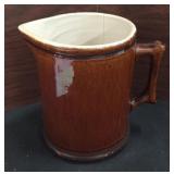 Antique  Stoneware Pitcher With a Brown Glaze