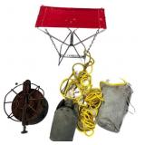 Coleman Camp Stove, Rope, Stool & Canteen