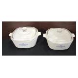 (2) CorningWare Blue Cornflower Casserole Dishes