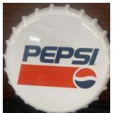 Large Embossed Pepsi Cola Bottle Cap Sign