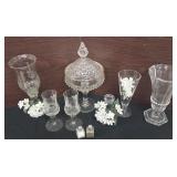 8 Pieces of Crystal and Glass with Salt And