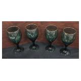 Set of Libbey Juniper Green Wine Glasses With