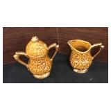 Cameron Pottery Yellow Floral Embossed Glazed