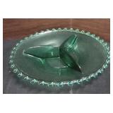 Vintage Czech Sklo Union or Bohemia Crystal Green