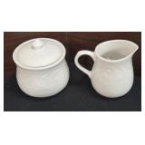 Set of White Ceramic Dishes, Specifically a