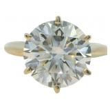 14kt Gold 3.90 ct Round Lab Diamond Solitaire Ring