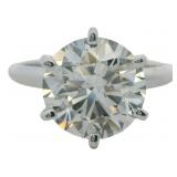14kt Gold 4.12 ct Round Lab Diamond Solitaire Ring