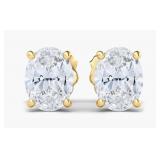 14kt Gold 4.03 ct Oval Lab Diamond Earrings
