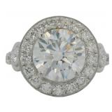 14kt Gold 5.10 ct Round VS Lab Diamond Ring