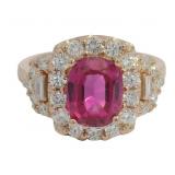 Oval 3.50 ct Pink Sapphire & Diamond Ring