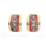 Hermes Enamelled Clip-on Earrings