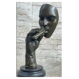 Havanna Man Smoking Cigar Bronze on Marble Base