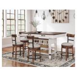 Valebeck Counter Height Dining Table and 4 Barstoo