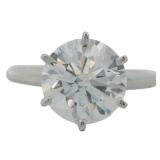 14kt Gold 3.28 ct Round Lab Diamond Solitaire Ring