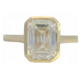14kt Gold 3.00 ct Emerald Cut VS Lab Diamond Ring
