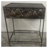 Metal End Table With Fruit Design