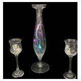 Fostoria Bud Vase & (2) Votive Candle Holders