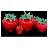 Strawberry Canister Set-3 Lids Repaired & Several