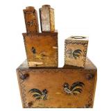 Rooster Bread Box, Salt & Pepper & (2) Canisters