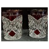 Antique Thompson Ruby Stainef Crystal Glasses