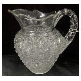 Pressed Glass Water Pitcher