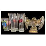 Bradford Exchange Eagle & (6) Beer Glasses