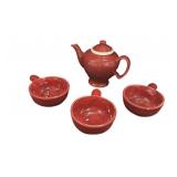 McCormick Teapot & (3) McCoy Bowls