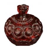 Amberina Candy Dish wï¿½ Lid