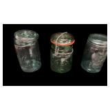 (3) Blue Pint Jars