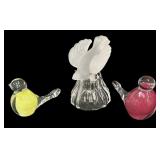 (3) Blown Glass Birds