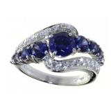 Beautiful 2.20 ct Blue & White Sapphire Ring