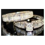 18k Gold 1.92ct Natural Radiant Diamond Bridal Set
