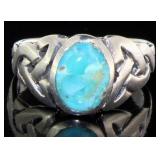 Quality Natural Turquoise Dinner Ring