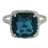 Cushion Cut 3.80 ct Mystic Topaz-Diamond Ring