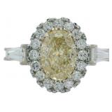 14kt Gold 3.38 ct Fancy Yellow VS Lab Diamond Ring
