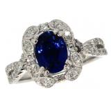 14k Gold 2.10 ct Sapphire & Diamond Ring